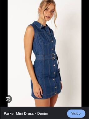 Parker Sleeveless Denim Mini Dress - Blue NWT